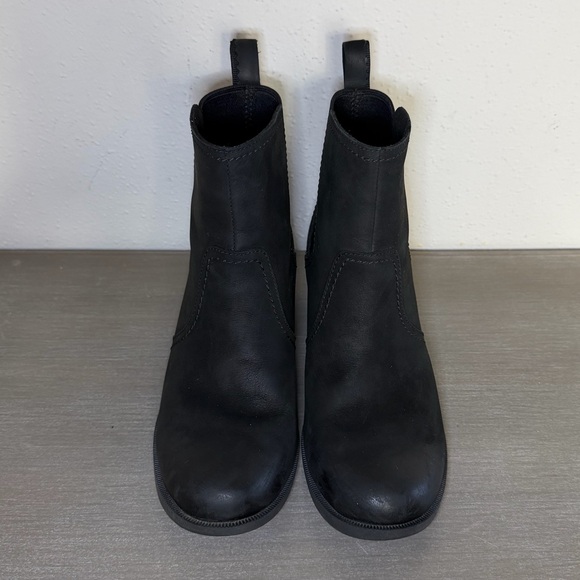 TEVA Anaya Boots Black Leather Mid Chelsea Waterproof Womens SIZE 7 - Picture 4 of 9